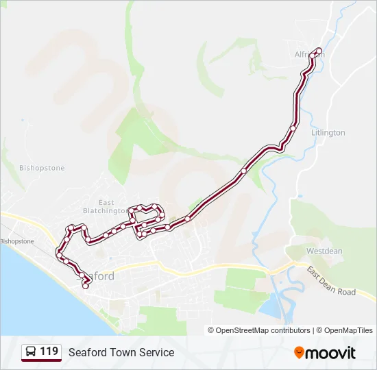 Bus 119 Route Map 119 Route: Schedules, Stops & Maps - Alfriston (Updated)