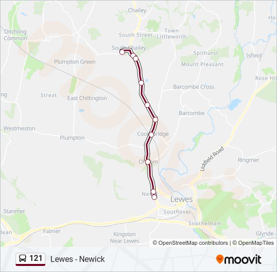 Bus 121 Route Map 121 Route: Schedules, Stops & Maps - South Chailey (Updated)