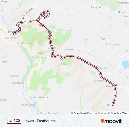 Bus 125 Route Map 125 Route: Schedules, Stops & Maps - Alfriston (Updated)