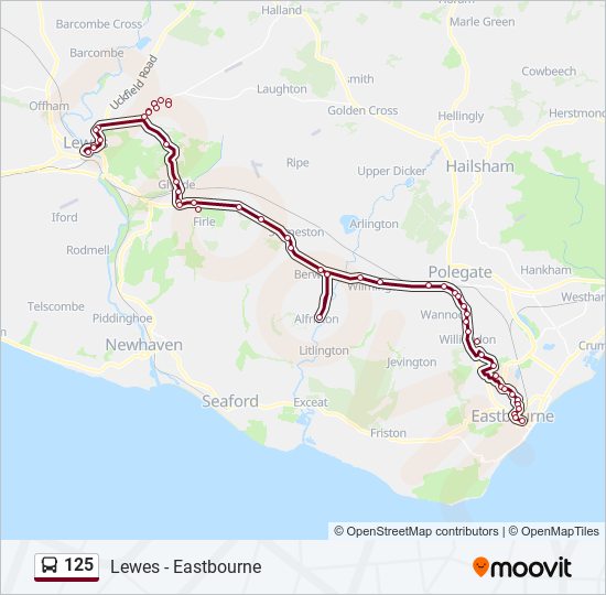 125 bus Line Map