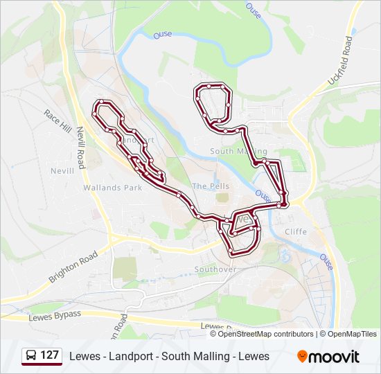 Bus 127 Route Map 127 Route: Schedules, Stops & Maps - Lewes (Updated)