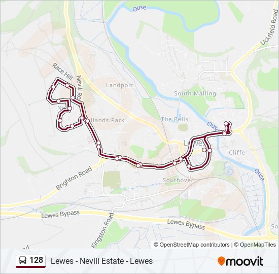 128 bus Line Map