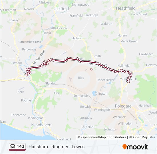 Bus 143 Route Map 143 Route: Schedules, Stops & Maps - Hailsham (Updated)