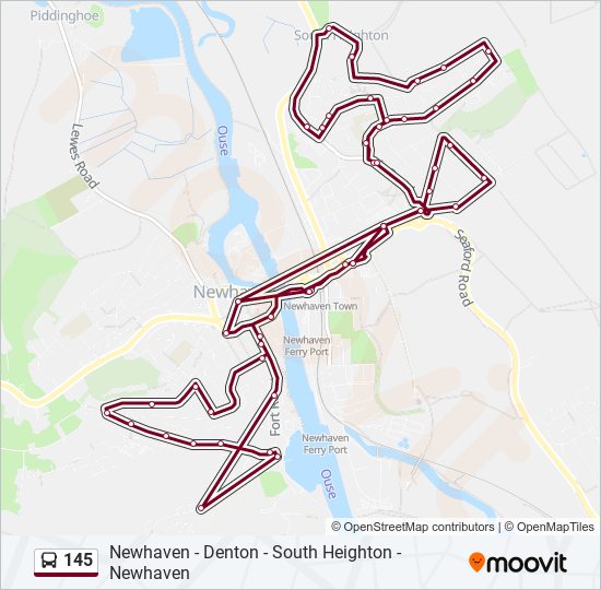 145 bus Line Map