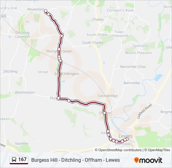 Bus 167 Route Map 167 Route: Schedules, Stops & Maps - Wivelsfield Green (Updated)