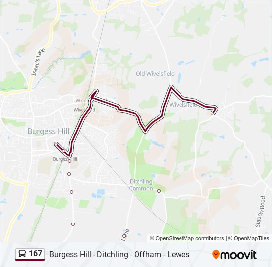 167 bus Line Map