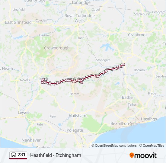 231 bus Line Map