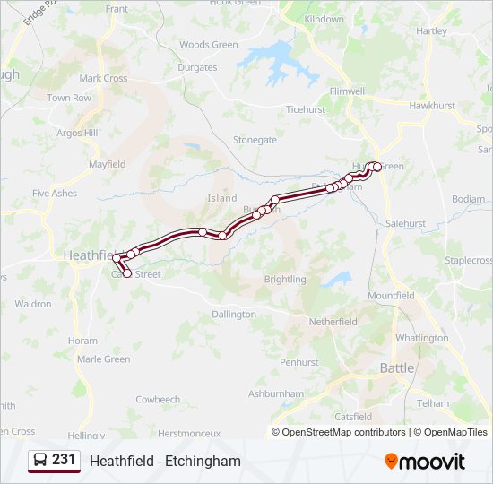 231 bus Line Map