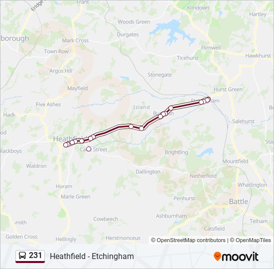 231 bus Line Map