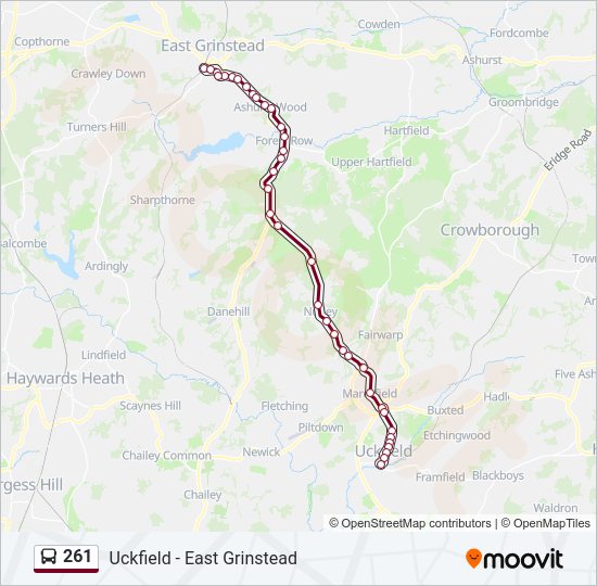 261 Route: Schedules, Stops & Maps - East Grinstead (Updated)