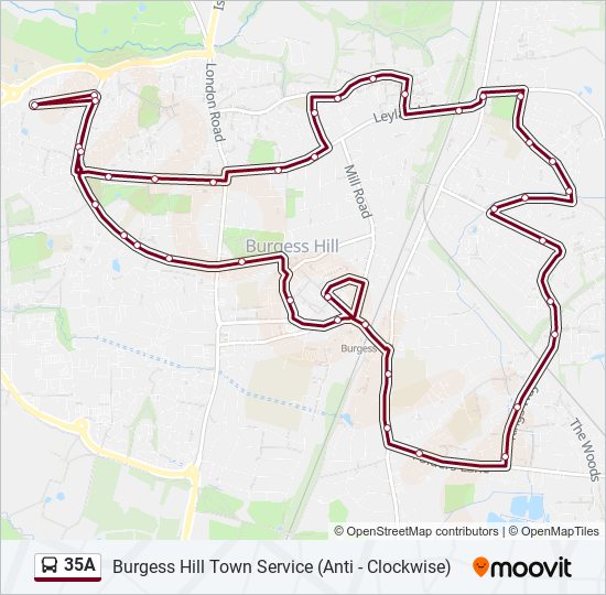 35A bus Line Map