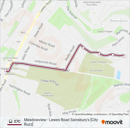 37C Bus Line Map