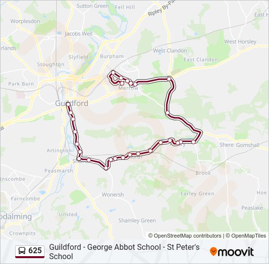 625 Bus Line Map