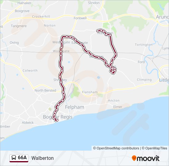 66A Bus Line Map