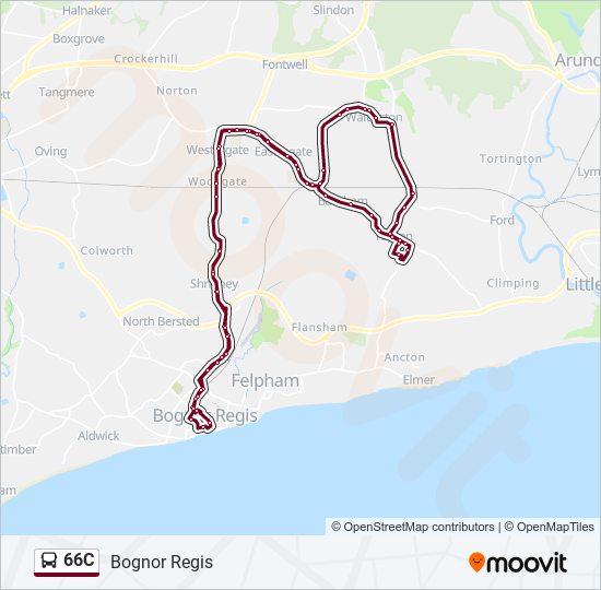 66C bus Line Map