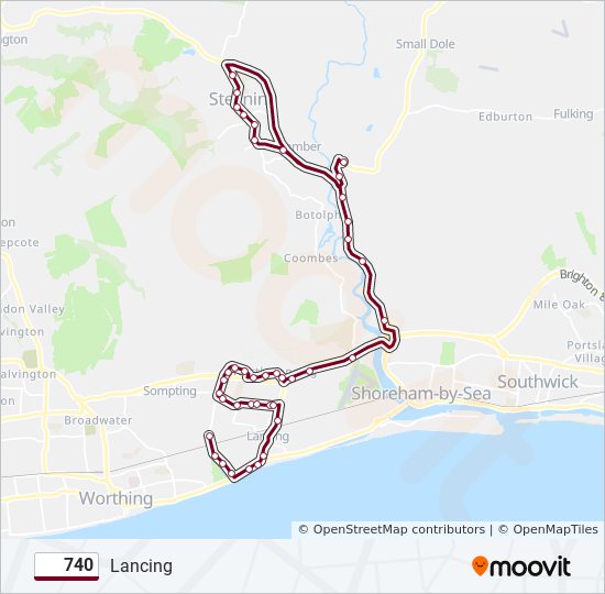 740 bus Line Map