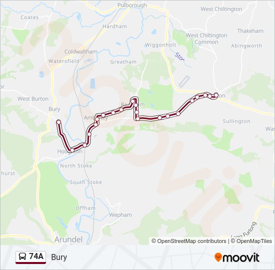 74A Bus Line Map