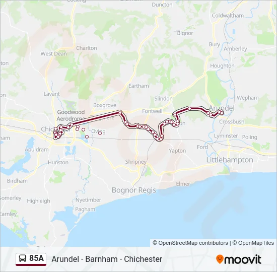 85A Bus Line Map