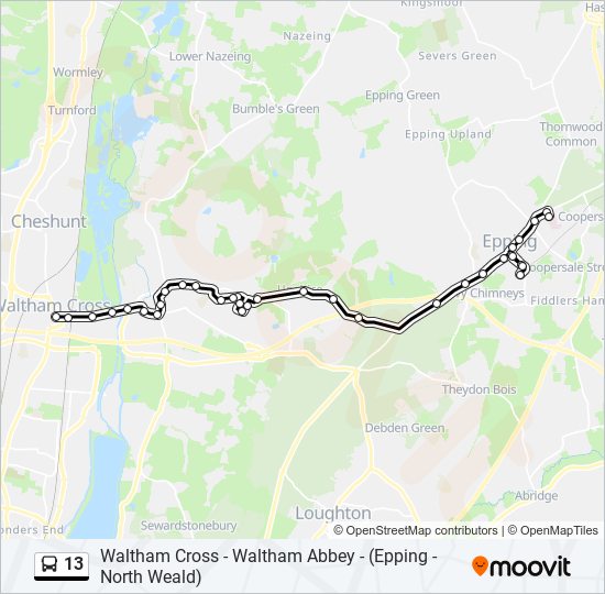 13 bus Line Map