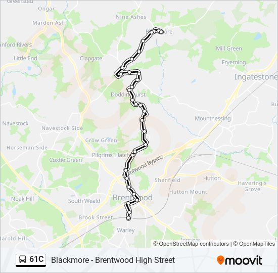 61C bus Line Map