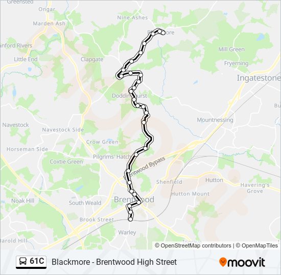 61C bus Line Map