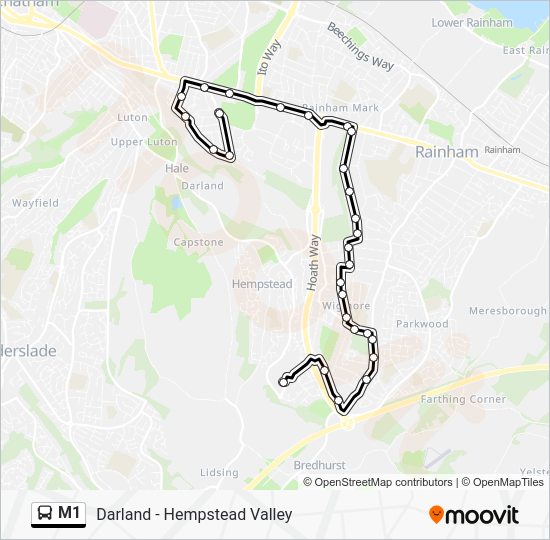 M1 Bus Route Map M1 Route: Schedules, Stops & Maps - Darland (Updated)