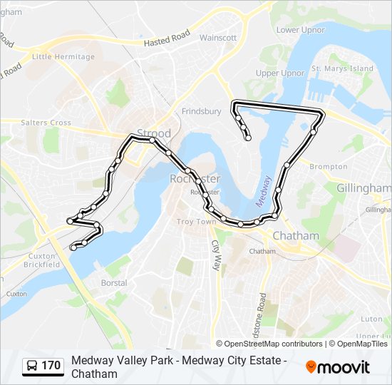 170 bus Line Map