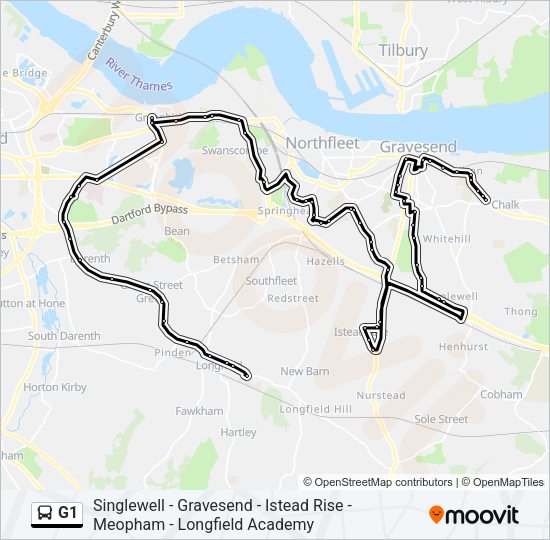 G1 Bus Line Map