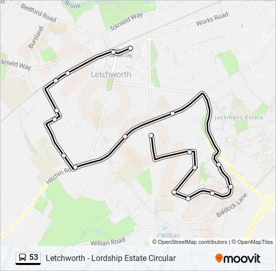 53 bus Line Map