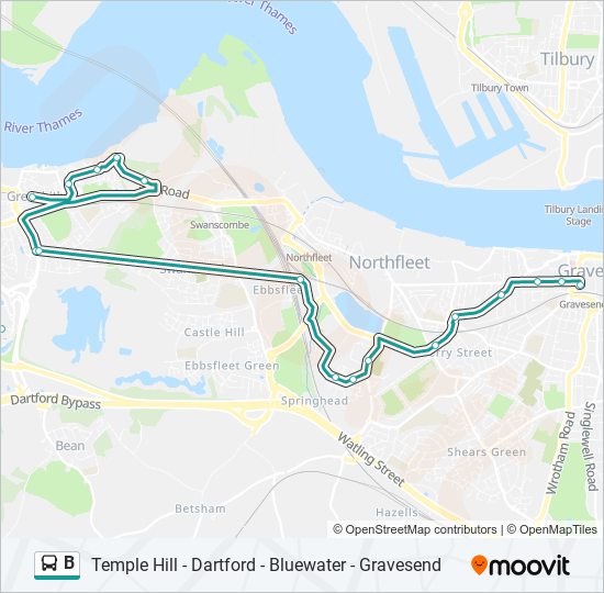 B Route: Schedules, Stops & Maps - Gravesend (Updated)