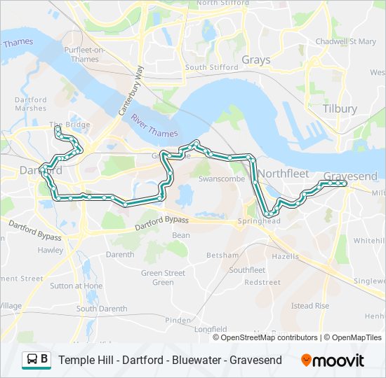 B Route: Schedules, Stops & Maps - Gravesend (Updated)