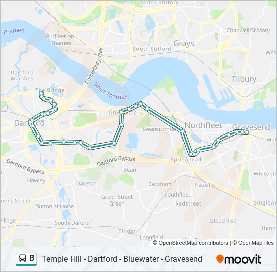 B Route: Schedules, Stops & Maps - Gravesend (Updated)