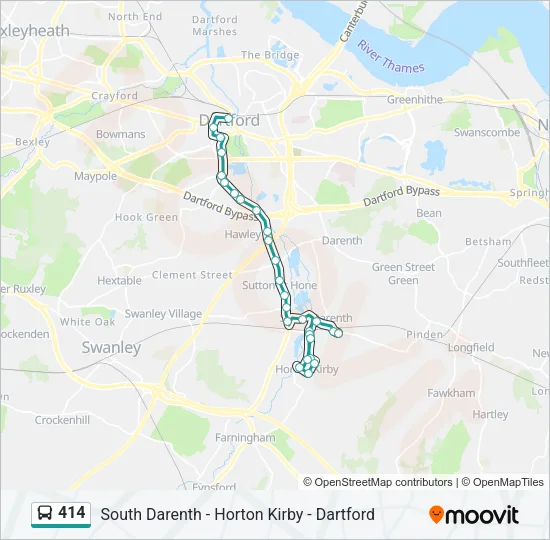 414 Bus Line Map