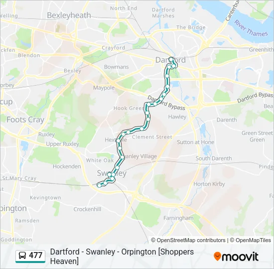 477 Bus Line Map