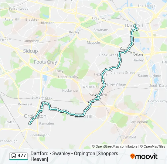 477 Bus Line Map