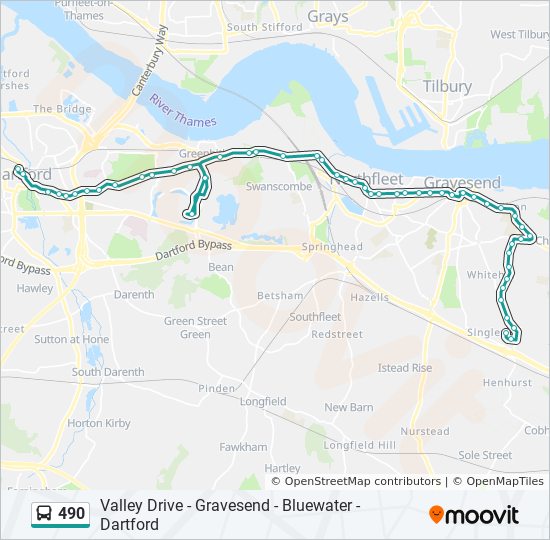 490 Route Schedules, Stops & Maps Dartford (Updated)