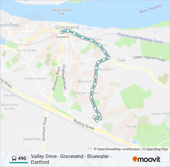 490 Route Schedules, Stops & Maps Gravesend (Updated)