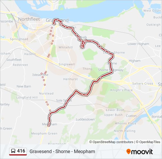 416 Bus Line Map
