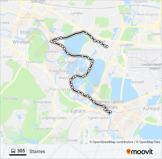 305 Route: Schedules, Stops & Maps - Staines (Updated)