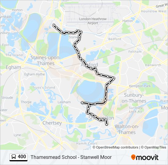 Bus 400 Route Map 400 Route: Schedules, Stops & Maps - Shepperton (Updated)