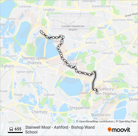 655 Bus Line Map