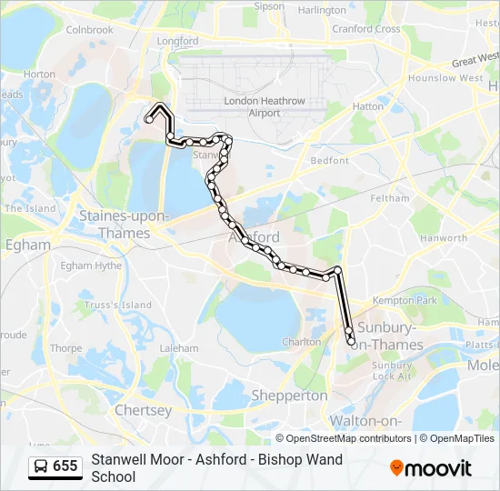 655 Bus Line Map