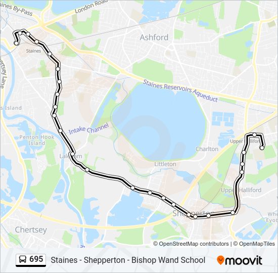 695 Bus Line Map
