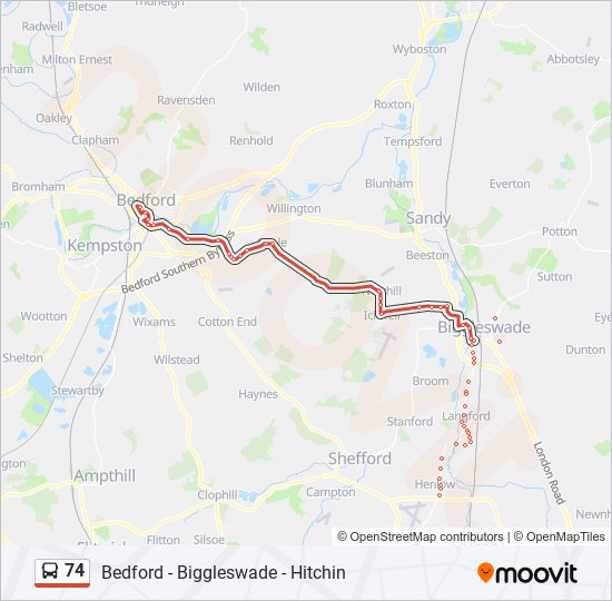 Bus 74 Route Map 74 Route: Schedules, Stops & Maps - Bedford (Updated)