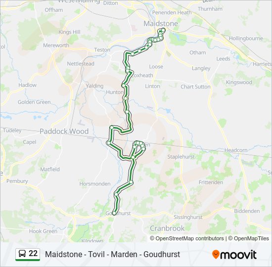 22 Bus Line Map