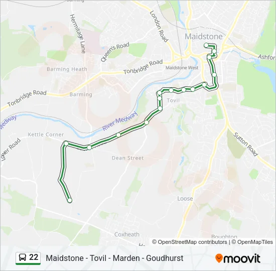 22 Bus Line Map