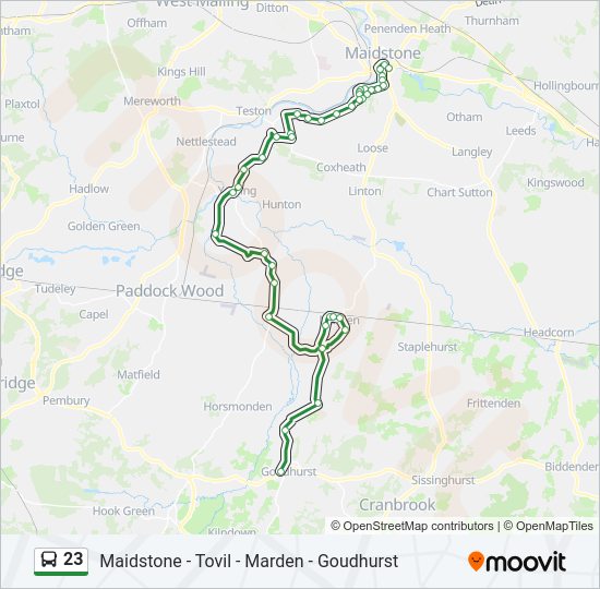 23 bus Line Map