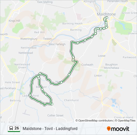 26 bus Line Map