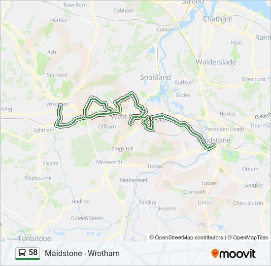 58 bus Line Map