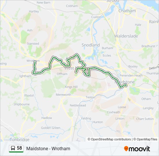 58 bus Line Map